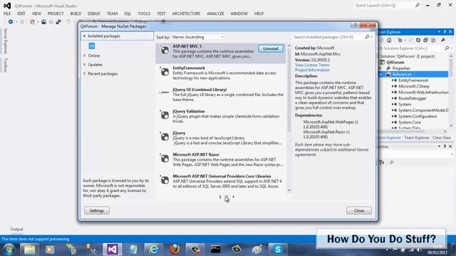 How do you remove a NuGet package in Visual Studio 2012? смотреть онлайн