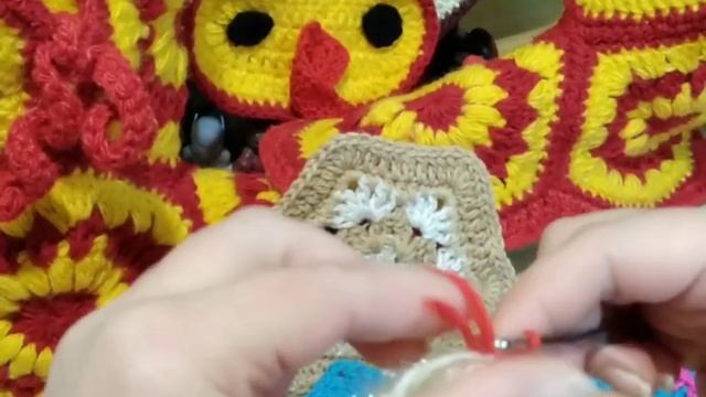 Новогодний мотив "Снежинка"крючком для тапочек. Как связать.