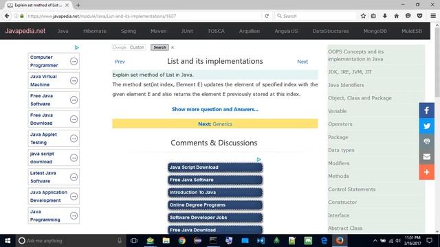 Explain set method of List in Java.
| javapedia.net смотреть онлайн
