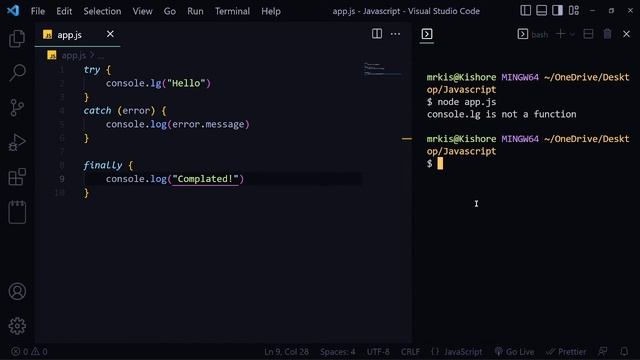 #39 Error Handling in Javascript | JavaScript Course in Tamil (தமிழில்) | M R Kishore Kumar