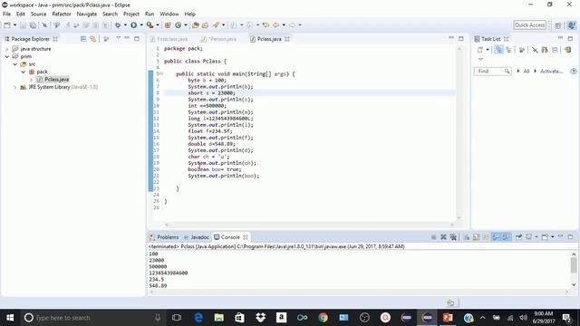 Data Types in java смотреть онлайн