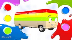 Learn Colors with Bus Paint | Finger Family Song for Kids | Best of Panda Bo