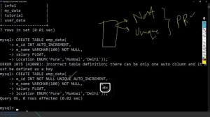 MySQL Tutorial for Beginners in Hindi | MySQL Constraints | AUTO_INCREMENT in MySQL | ENUM in SQL