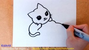 (fast-version) How to Draw Two Cats (VERY Simple) - Step by Step Tutorial