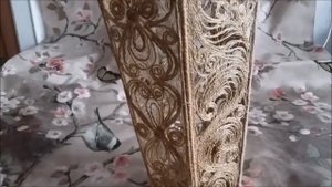 2 часть моей работы в технике,,джутовая филигрань,,Ажурная ваза для сухоцветов,, или,, Ночник,,.