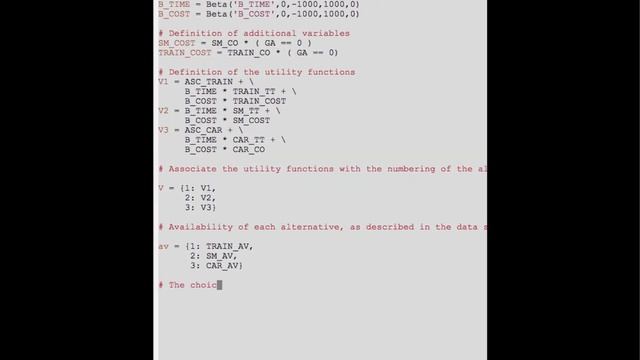 My first model with PythonBiogeme смотреть онлайн