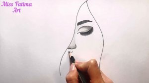 Как Нарисовать Портрет Девушки Очень Легко | Учимся Рисовать Лицо Девушки | Как Нарисовать Девушку