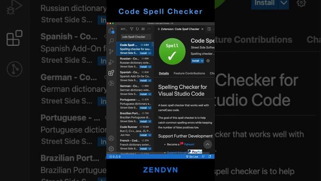 Visual Code Extension - Code Spell Checker