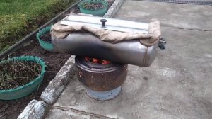 Коптильня для горячего копчения, из бака водонагревателя на 80л