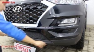 Защита радиатора HYUNDAI TUCSON III рестайлинг c 2018г.в. (Черный) - strelka11.ru