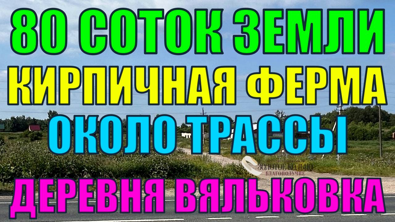 Участок 80 соток сельхоз назначения с фермой, под производство в дер. Вяльковка Александровский р-н