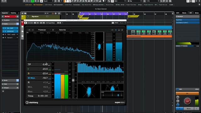 Новые функции Cubase 11 Pro: SuperVision анализатор аудио