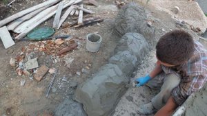 как  сделать  декоративный  камень  на  даче.  арт  бетон  мастер  класс