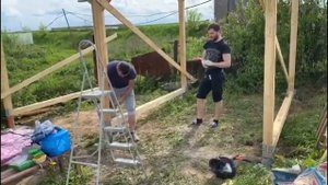 Бюджетная беседка своими руками !!!