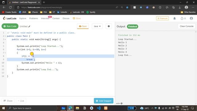 Lecture 18 Break & Continue Keywords in JAVA ???