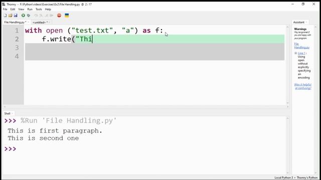 Python Exercise # 02 | Open and Save Text Files