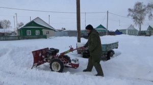 Отвал для уборки снега на мотоблоке Агрос.