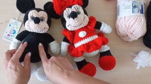 Красотка Минни Маус из плюшевой пряжи крючком. Презентация МК