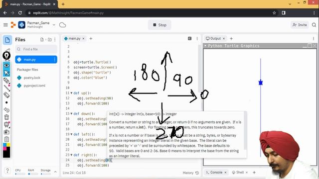 Pac Man Motion Using Arrow Keys | Python Game Dev Part-1 | Tutorial in Hindi | Insight Educator
