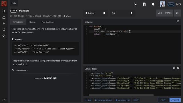 Mumbling - Codewars Popular Katas SOLVED #10