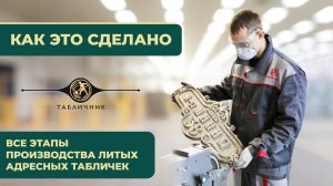 Все этапы производства литых табличек из металла