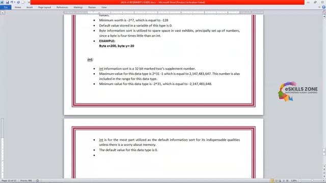 JAVA - Lecture 4 DATA TYPES byte & int