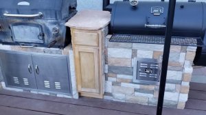 Outdoor Kitchen (Oklahoma Joe's Smoker - Master Forge Grill - Camp Chef Grill - Ooni Pro Pizza Oven