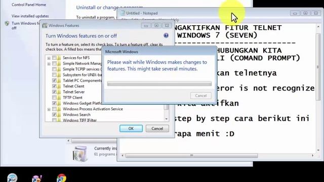 Cara mengaktifkan fitur telnet di windows 7 смотреть онлайн