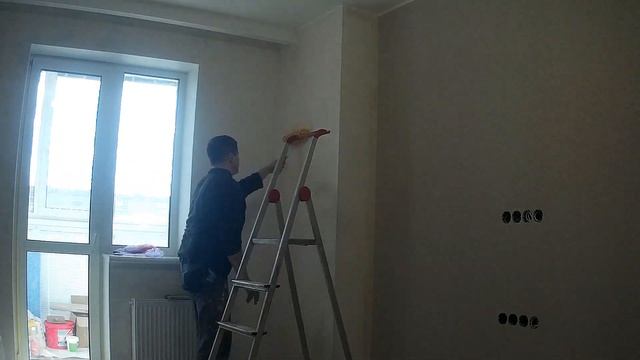 Подготовка и оклейка стен и откосов виниловыми обоями Grandeco + ламинат + общий вид! смотреть онлайн