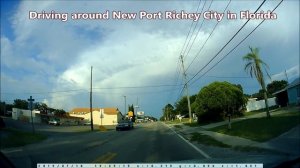 Driving around New Port Richey City in Florida