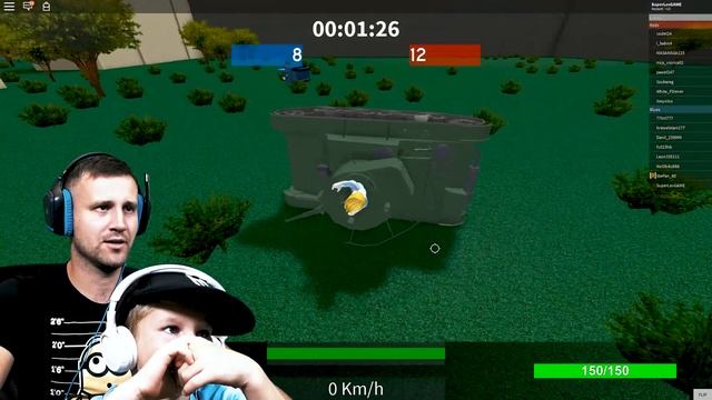 ТАНКИ Онлайн игра как мультик в Роблокс Летсплей Папа и Лев играют в TANKERY Захватываем базу смотреть онлайн