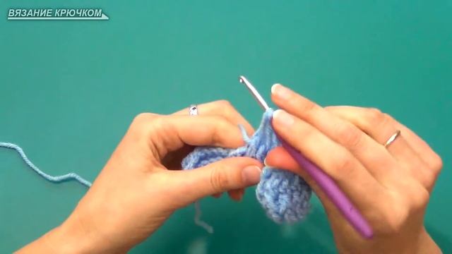 Вязание крючком. Узор "Клетки".