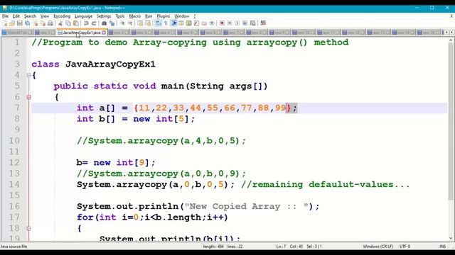 Java Array Copying with arraycopy() method || Java Arrays || Java System class || Array Copy || #44 смотреть онлайн