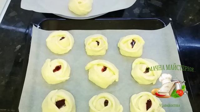 Творожні булочки-розочки! Тісто, як пух! Творог - родзинка випічки! Творожныне булочки-розы.