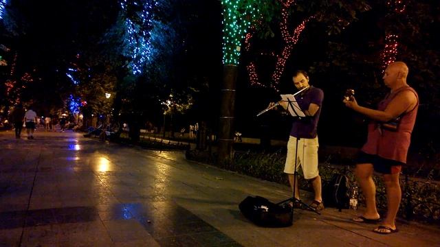 Одесса, июль 2016, уличные музыканты, Street musicians, Флейта + Гитара 1 смотреть онлайн