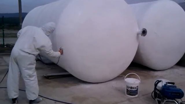 Утепление пожарных емкостей жидкой керамической теплоизоляцией Броня. смотреть онлайн