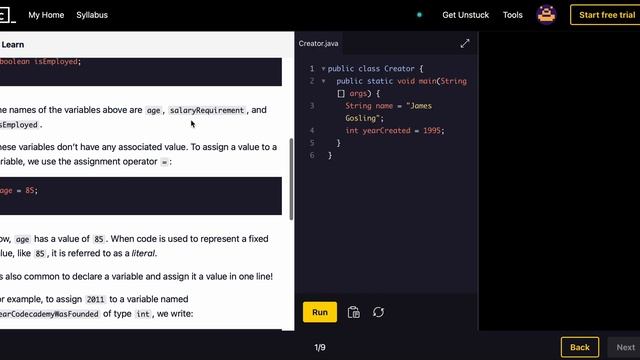 Introduction to Variables in Java | Codecademy Java Series