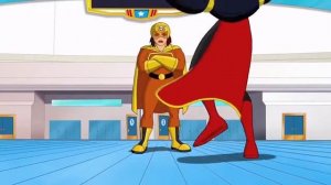 DC superhero girls but Lady Shiva and Stompa fighting on screen