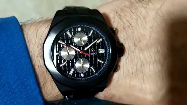Часы Roberto bianci мужские корпус покрыт чёрным ионом чёрный циферблат кожаный ремешок Диаметр 44м