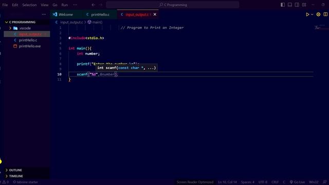 2.C Program to Print an Integer (Entered by the User)