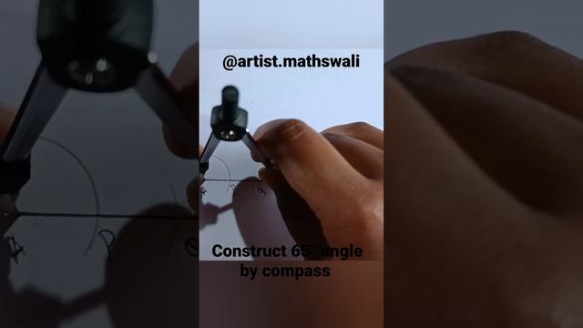 Construct 65° angle by compass #artistmathswali