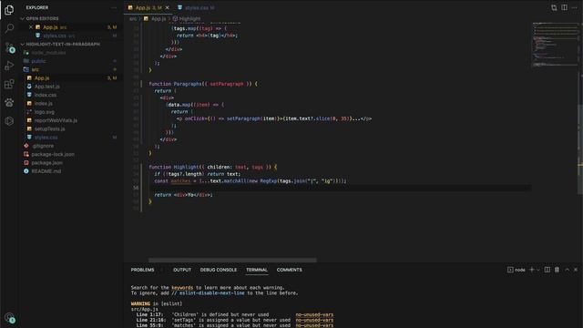 How to highlight text in paragraph || Best ReactJS Project for Beginners
