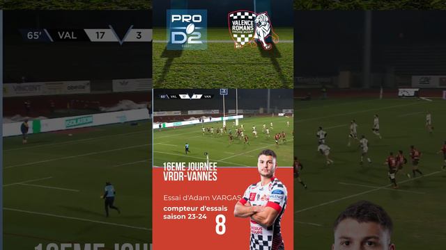 PROD2 J16 Essai Adam VARGAS #rugby #prod2 #vrdr