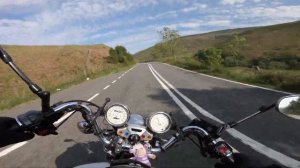 YAMAHA VIRAGO 1100 SOUND 4K | SNAKE ROAD UK | NO TALK | NO MUSIC | Beautiful biking road UK