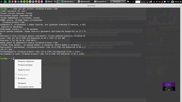 Русификация Chromium Ubuntu & Linux Mint смотреть онлайн