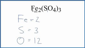 How to Find the Number of Atoms in Fe2(SO4)3     (Iron (III) sulfate)