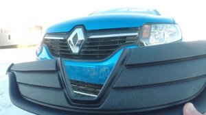 Renault Logan_2 зимняя заглушка решётки радиатора.