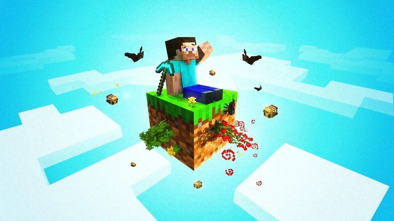 Карта с 1 блоком в minecraft