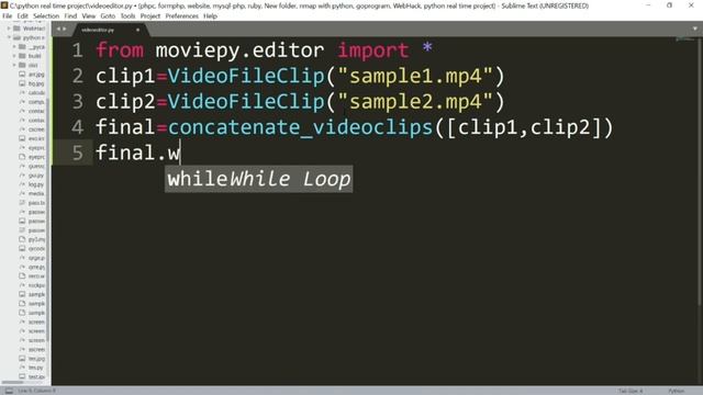 How To Merge Videos Using Python | tamil