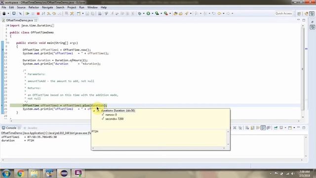 How to add hour to time using plus method which accepts temporal amount of OffsetTime Class?